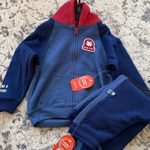 wonder nation Navy & Red Fleece Hoodie with Matching Joggers